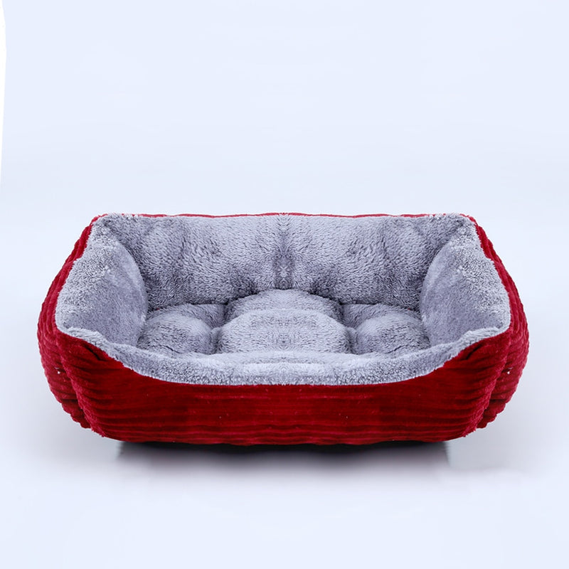 Cama para cães e gatos seu  bichinho de estimação,cama quadrado de pelúcia ultra-macio,para porte  médios e pequeno cão sofá cama almofada do animal estimação calmante