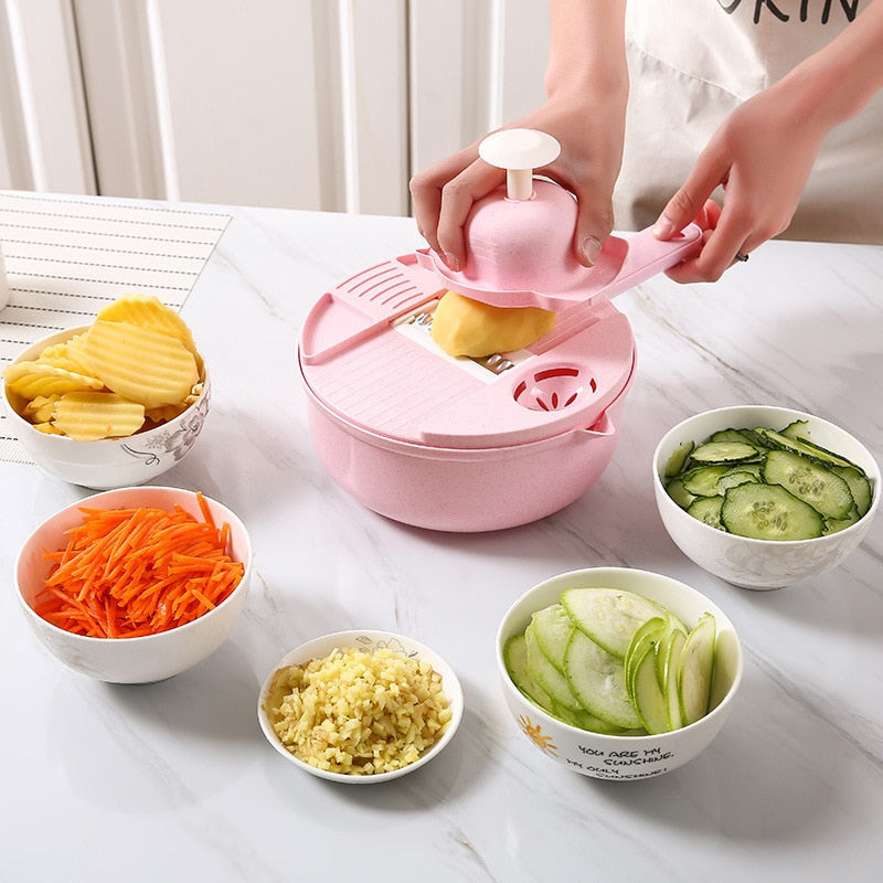 Utensílios de cozinha multifuncionais para salada Cortador de legumes Cenoura Batata Triturador manual Utensílios para cozinhar legumes..... facil praticidade para seu dia a dia