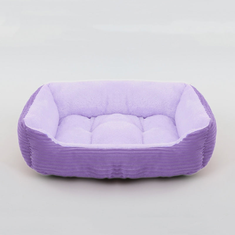 Cama para cães e gatos seu  bichinho de estimação,cama quadrado de pelúcia ultra-macio,para porte  médios e pequeno cão sofá cama almofada do animal estimação calmante