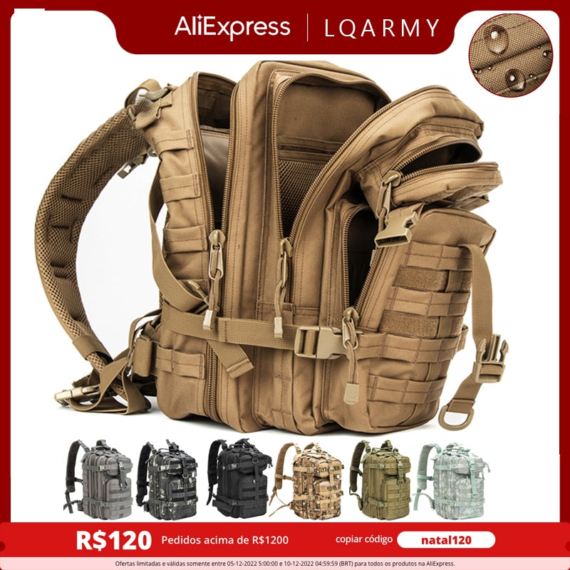 Mochila á prova d"Àgua super resistente,varias divisórias , Saco de Acampamento Tático, Militar, Softback ao Ar Livre, Sacos de Caça para Caminhadas... top do mercado